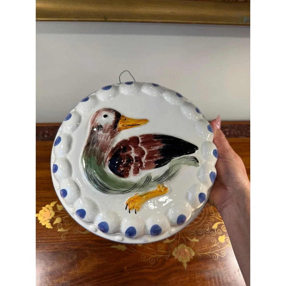 Vintage Italian Mallard Duck Wall Plaque